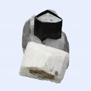 Schorl on Quartz with Microcline