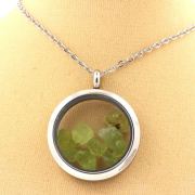 Raw Peridot necklace.