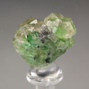 gem GARNET var. GROSSULAR with GREEN CHROMIAN PHANTOMS, CHROMITE