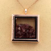 Raw Rhodolite Garnet necklace.