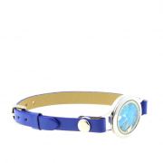 Raw neon blue Apatite strap watch model 25 mm.