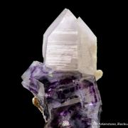 Fluorite (fluorescent) on Quartz