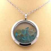 Raw Paraiba Apatite necklace.