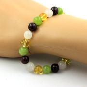 Citrine + Garnet + Moonstone + Peridot Bracelet 8 mm Beads.