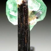 Fluorite on Schorl