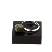 Silver Plated raw Pyrite Ring. 13.59 ct.