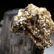 Siderite, Fluorite, Pyrite on Ferberite