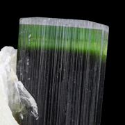 Tourmaline (doubly-terminated) with Albite