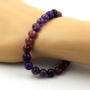 Purple Tiger's Eye + Amethyst + Lepidolite Bracelet 8 mm Beads.