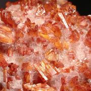 Vanadinite on Calcite