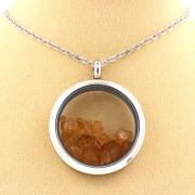 Raw Spessartite Garnet necklace.