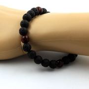 Red Tiger's Eye + Lava Bracelet 8 mm Beads.