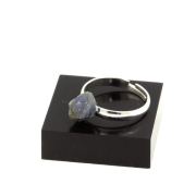 Silver Plated raw Sapphire Ring. 9.64 ct.