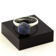 Silver Plated raw Sapphire Ring. 14.35 ct.