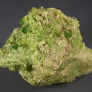 Grossular var. Chromian Grossular on Diopside