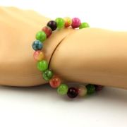 Multicolor Tourmaline + Watermelon Tourmaline + Peridot Bracelet 8 mm Beads.