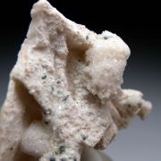 Dolomite after Tarnowitzite with Copper on Dolomite cast