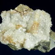 Quartz on Galena with Fluorite