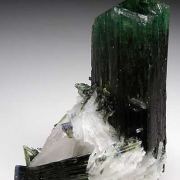 Elbaite with Beryl on Albite