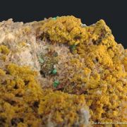 Tsumcorite (TL) on Tennantite and Quartz