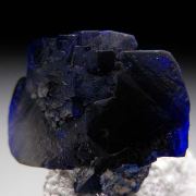 Azurite on Dickite