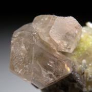 Cerussite, Duftite on Calcite