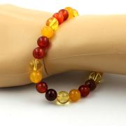 Citrine + Banded Agate + Red Agate + Yellow Agate Bracelet 8 mm Beads.