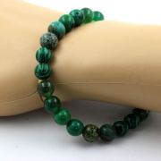 Chrysocolla + Green Agate + African Turquoise + Malachite Bracelet 8 mm Beads.