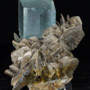 Aquamarine on Muscovite