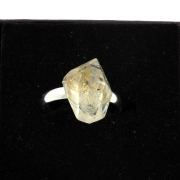 Silver Plated raw petroleum Quartz Ring. 14.87 ct.