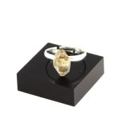 Silver Plated raw petroleum Quartz Ring. 9.18 ct.