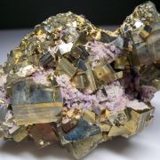 Fluorite on Pyrite