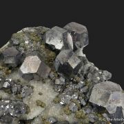 Galena and Marcasite, on Quartz