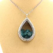 Raw Paraiba Apatite necklace.