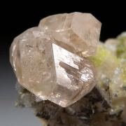 Cerussite, Duftite on Calcite