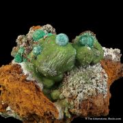 Malachite ps. Azurite on Smithsonite