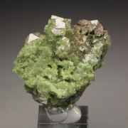 gem GARNET var. GROSSULAR with GREEN CHROMIAN PHANTOMS, DIOPSIDE