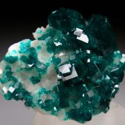 Dioptase on Calcite