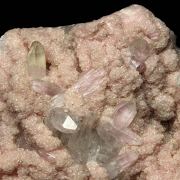 Rhodochrosite on Quartz