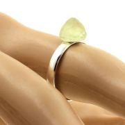 Silver Plated Spodumene Hiddenite Ring. 9.12 ct.