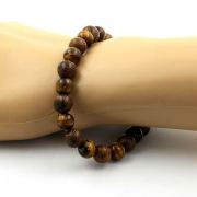 Tiger's Eye + Wood Bracelet 8 mm Beads.