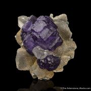 Fluorite with Quartz and Muscovite on Siderite