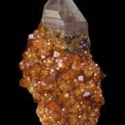 Spessartine on Smoky Quartz