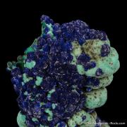 Azurite on Malachite hollow stalactite