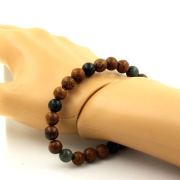 Seraphinite from Russia + wood Bracelet 8 mm Beads.