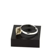 Silver Plated raw petroleum Quartz Ring. 8.63 ct.