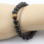 Black Agate + Tiger's Eye Bracelet 8 mm Beads.