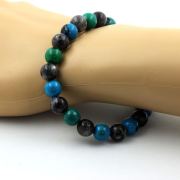 Chrysocolla + Labradorite Bracelet 8 mm Beads.