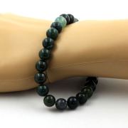 Moss Agate Bracelet 8 mm Beads.