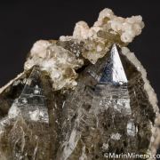 Smoky Quartz, Manganocalcite, Pyrite and Calcite